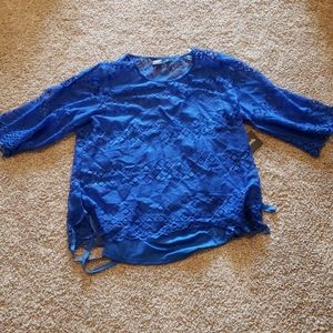 Crochet cold shoulder blouse with matching tank